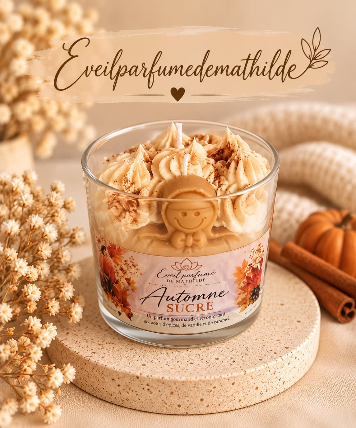 Bougie pain d épice chantilly