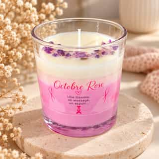 🎀 Bougie Octobre Rose – Parfum Vanille 🎀