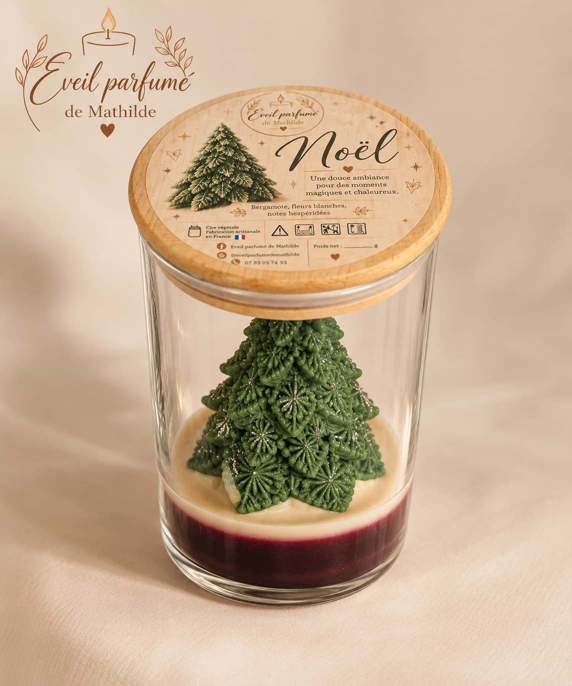 đ BOUGIE PARFUMĂE â NOĂL âšPaillettes argent