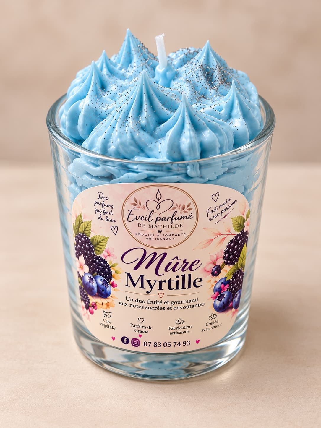 🫐 Bougie gourmande Mûre myrtille
