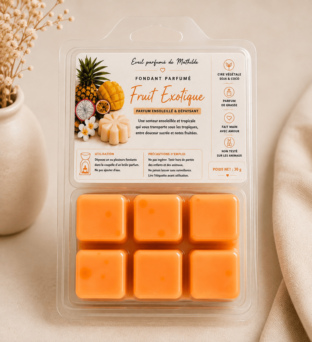 Fond parfumé fruit exotique