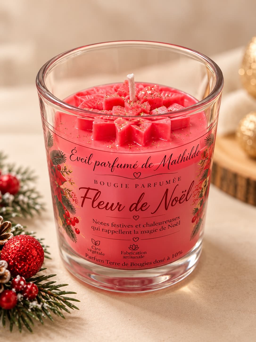 Fleur de noël rose