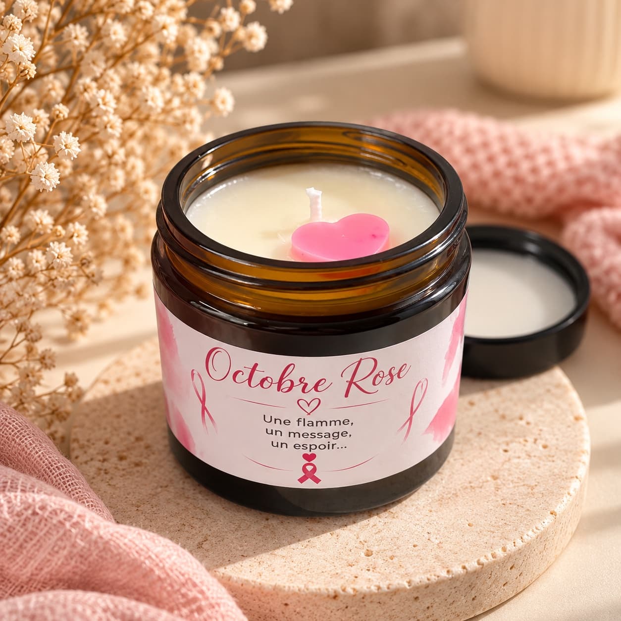 đPetite Bougie Octobre Rose -Parfum Vanille đ