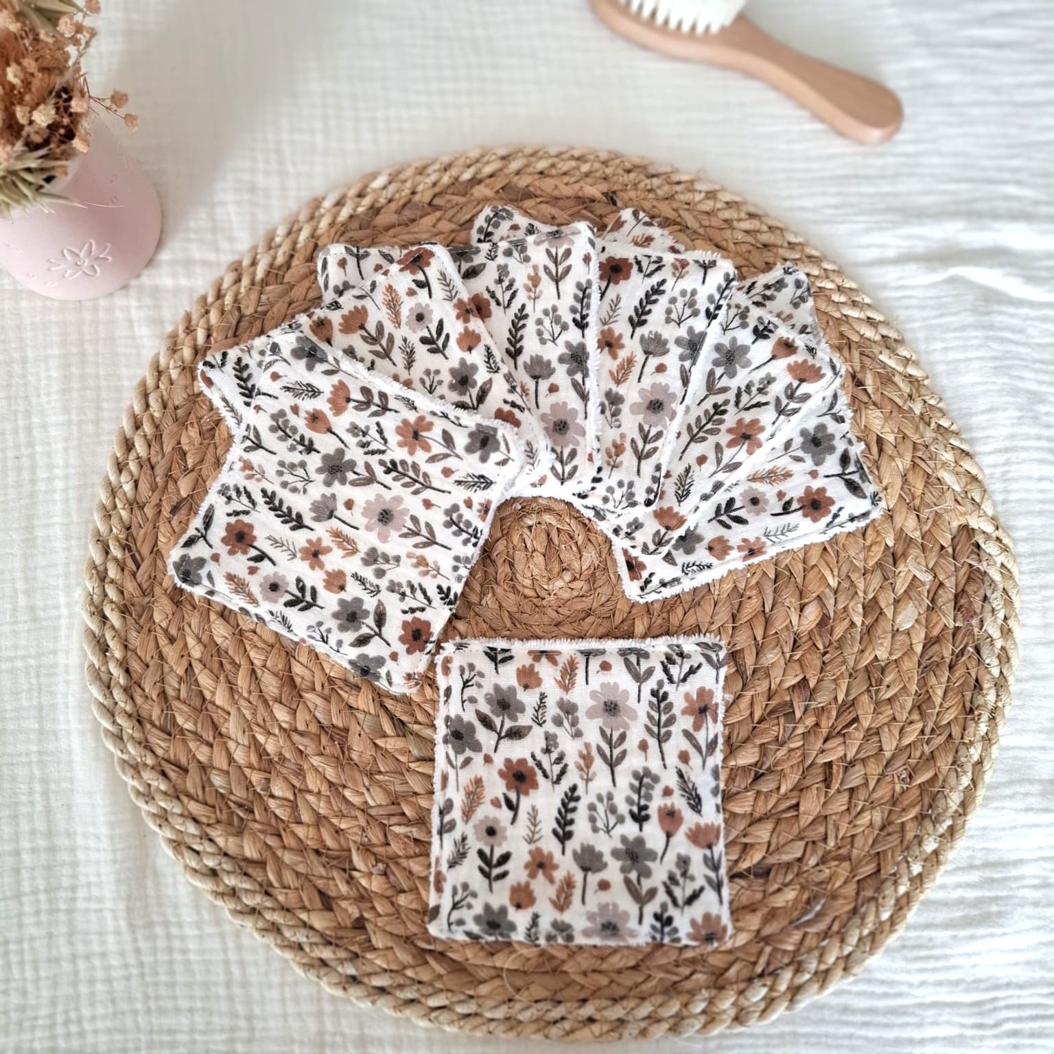 Lot de 7 lingettes lavables – tissu Maddy